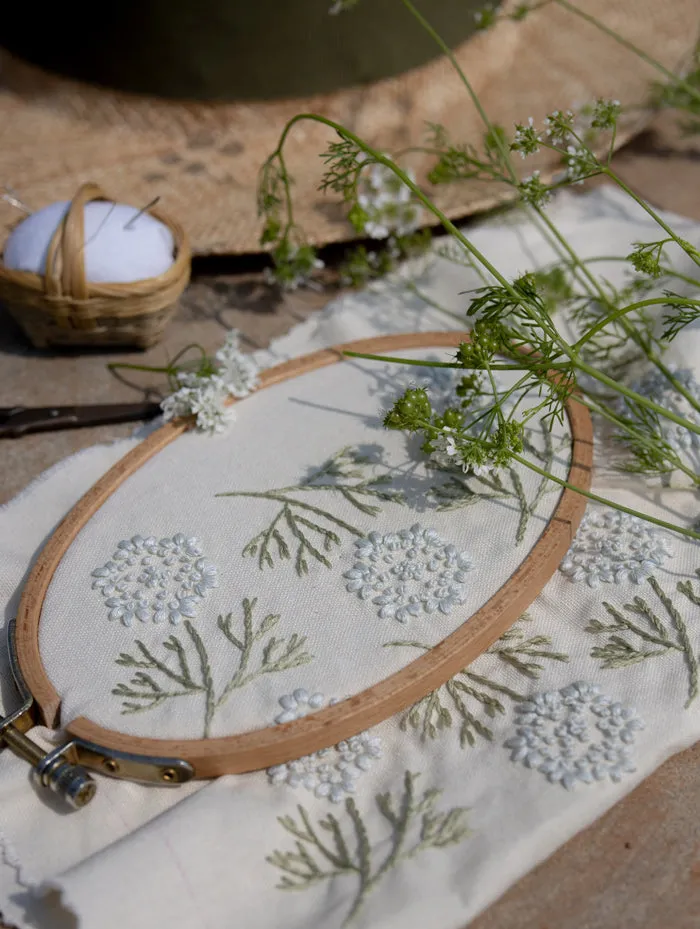 Custom Embroidered Tote Bag, Ivory Cotton-Linen with Mint Green Floral Design, Unique Handmade Gift for Her