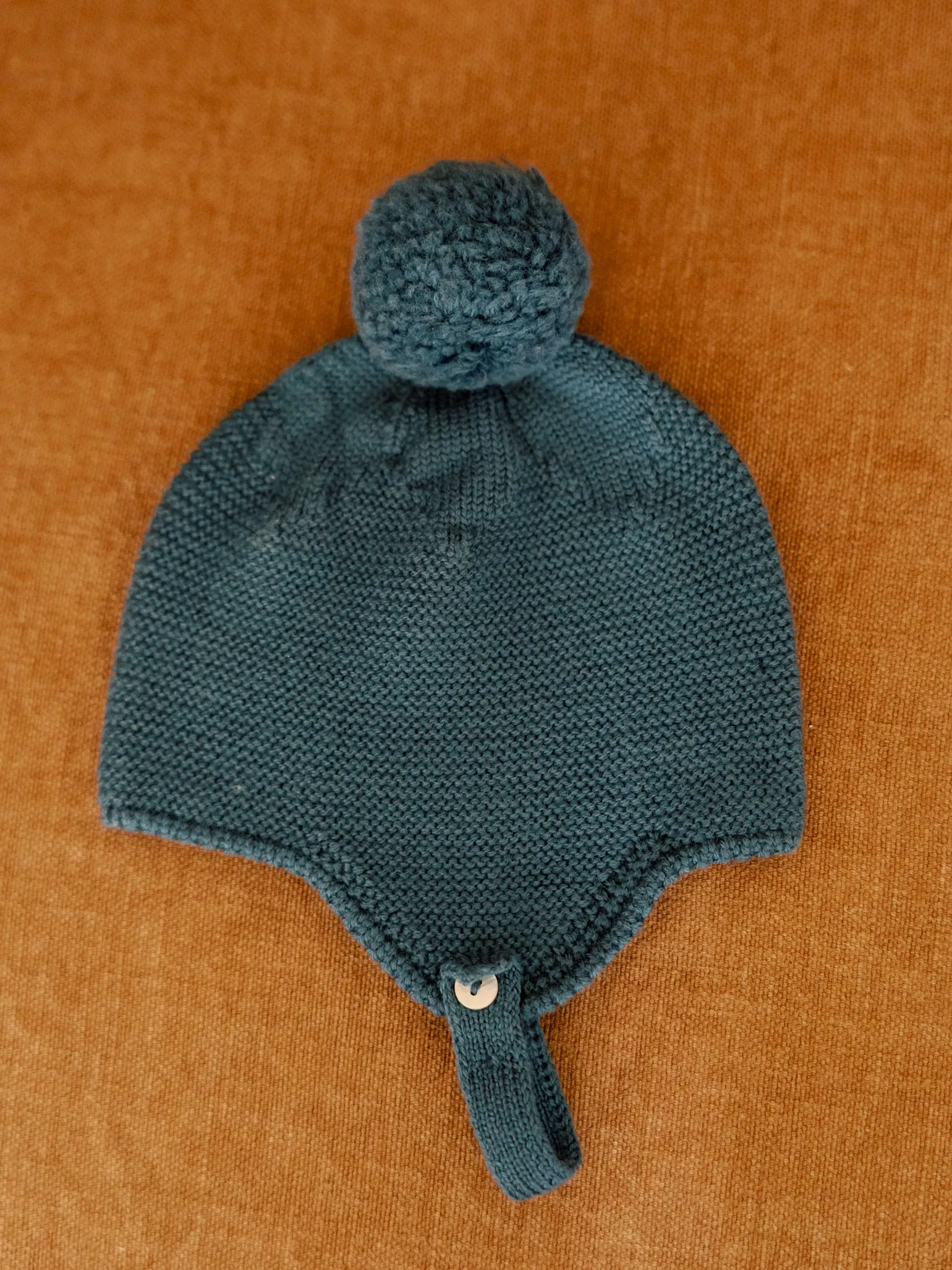 Dark Blue Renta Merino Baby Knitted Bonnet