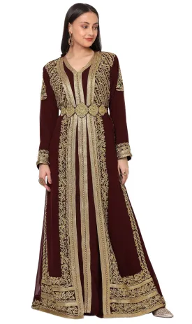 Djellaba Dress Hand Embroidered Gown