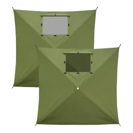 EAGLE PEAK Wind Screen Side Wall Panel with Window, Weather-Resistant, UV Protected and Waterproof, 2 Pack, Beige/Green