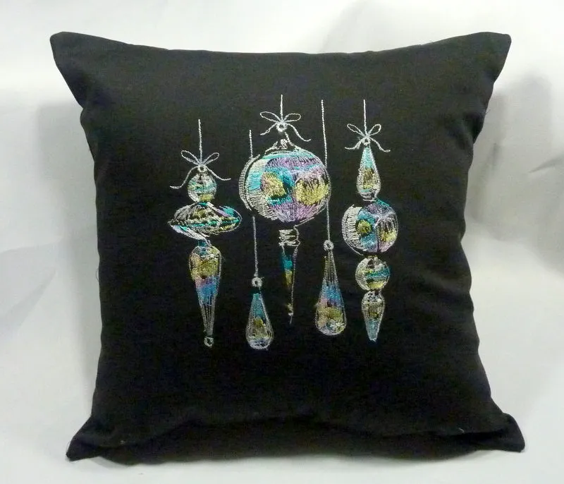 Embroidered Ornaments pillow cover, Christmas Pillow covers