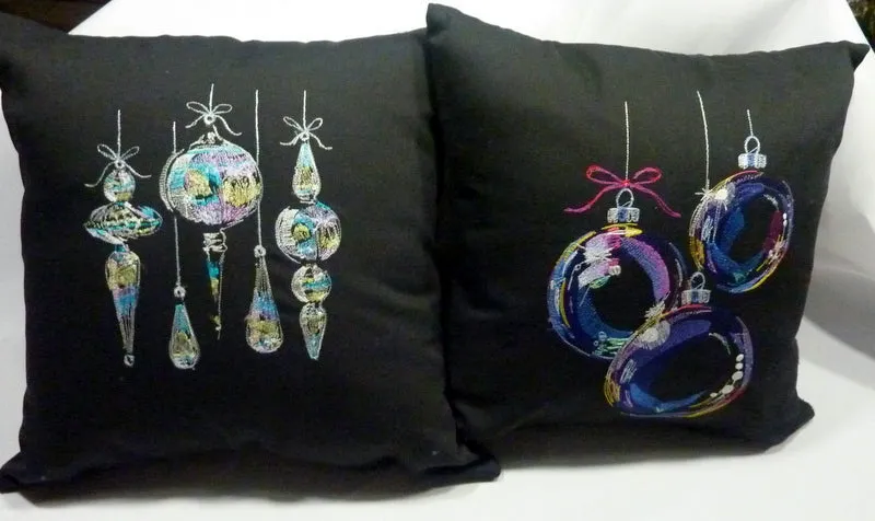 Embroidered Ornaments pillow cover, Christmas Pillow covers