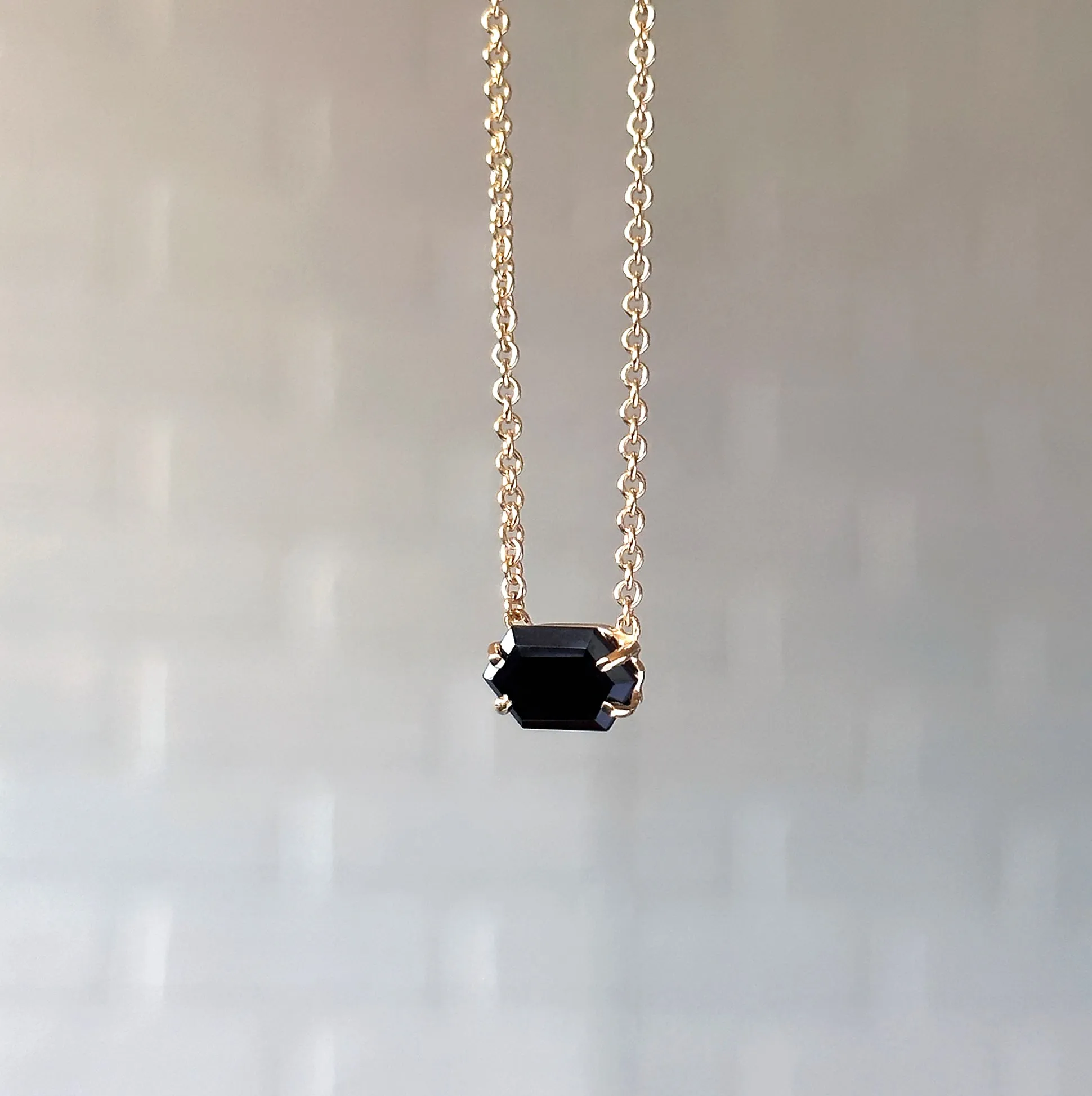 Emerson Black Garnet Necklace in Vermeil