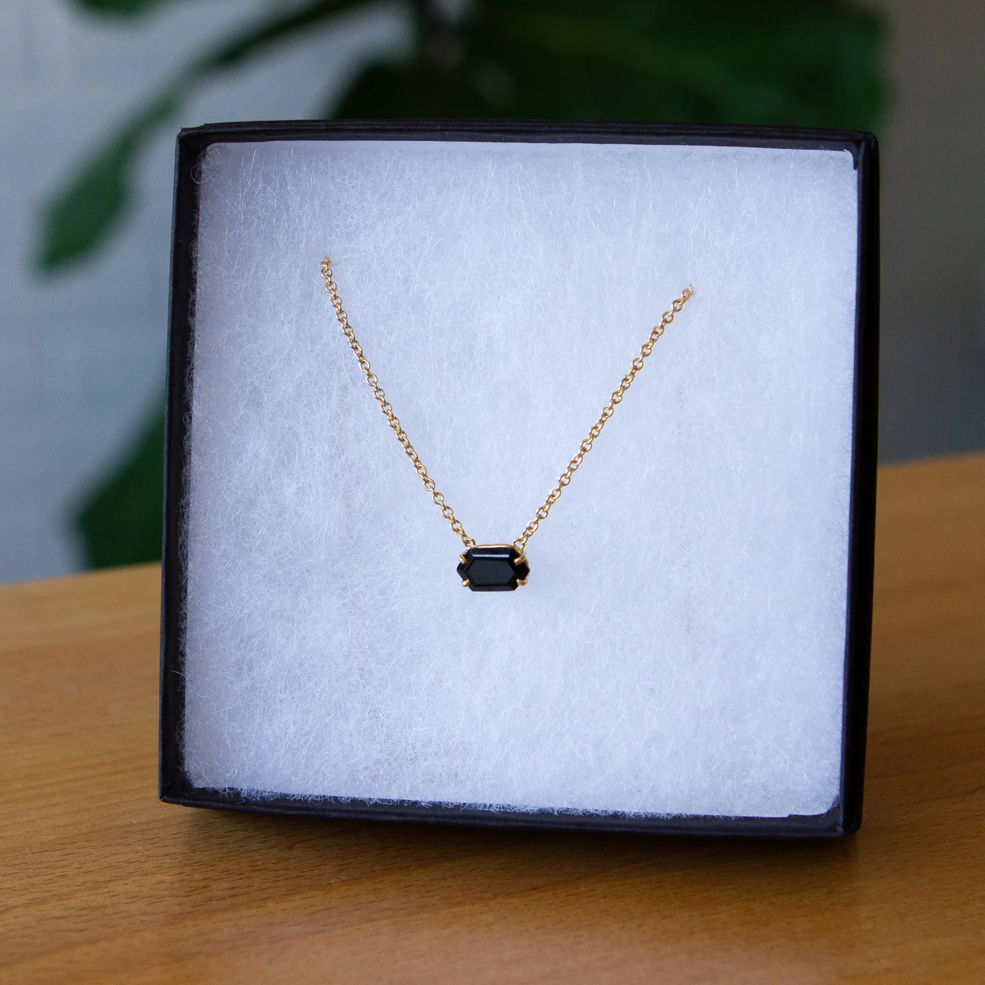 Emerson Black Garnet Necklace in Vermeil