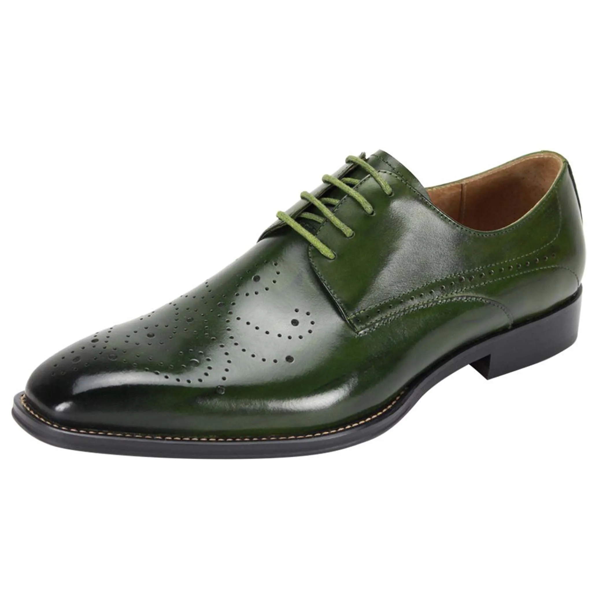 Giovanni Green Leather Oxford Shoe