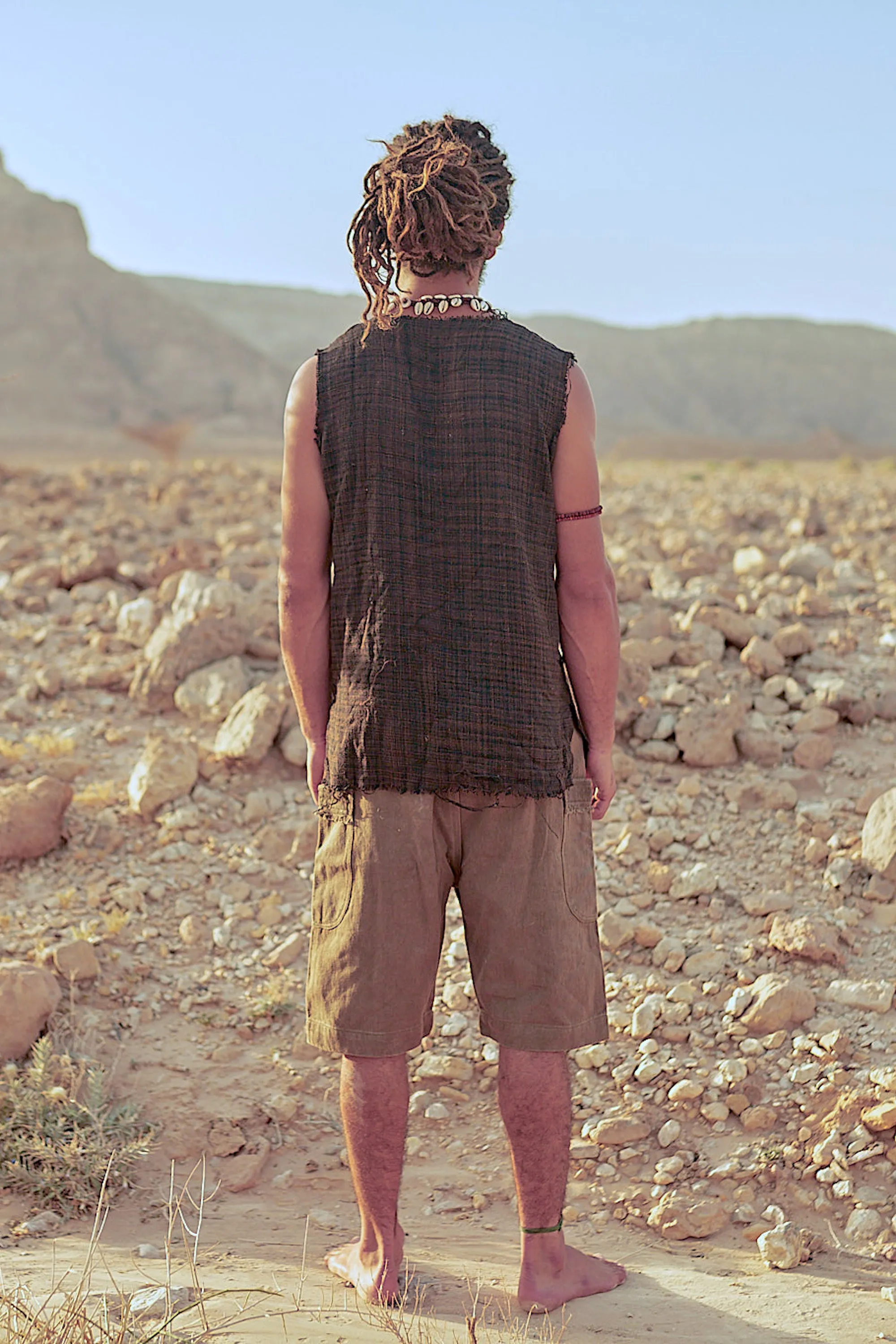 Hemp Short Pants ⫸ Herbal Dye Walnut Bark ⫸ Hemp Cotton