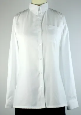 H.S. White Oxford Blouse-Straight Hem