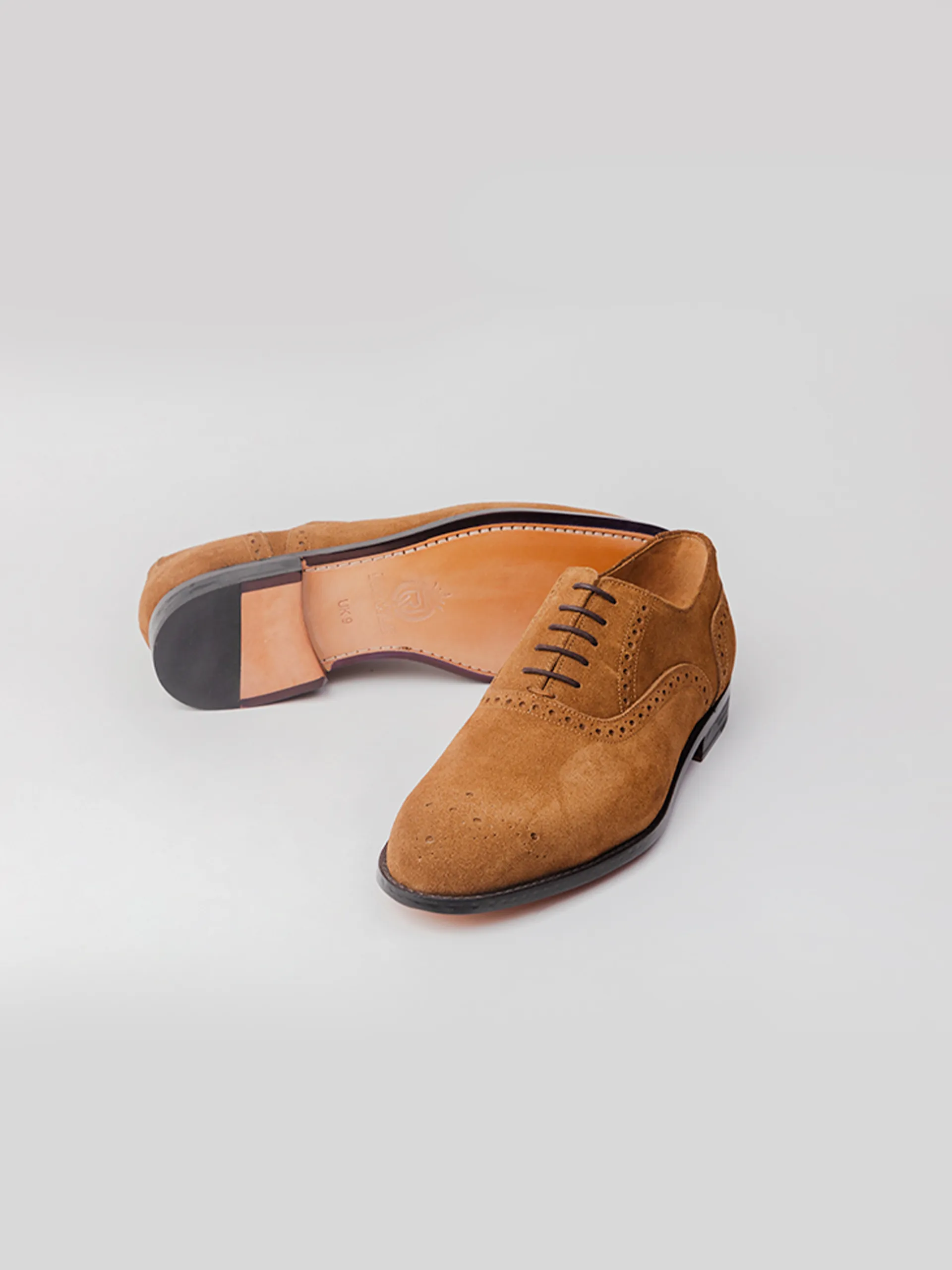 Jaxon Semi Brogue Oxford - Cognac Suede