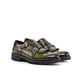 Juju Kiltie Patina unisex Monk Strap