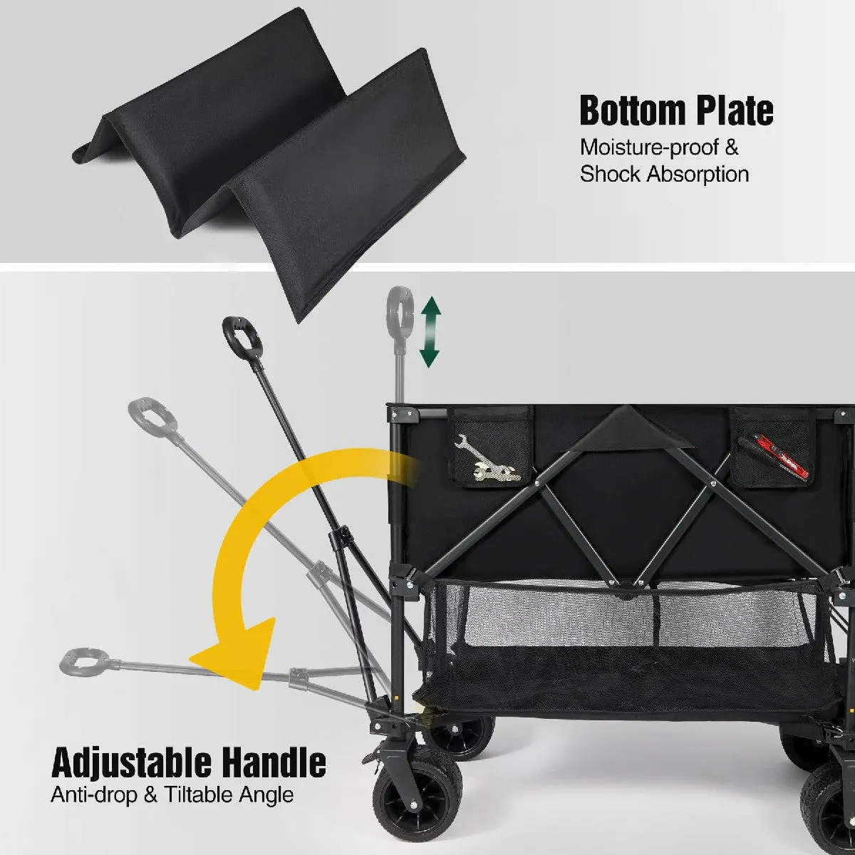 Large Collapsible Double Decker Wagon, 450lbs Heavy Duty