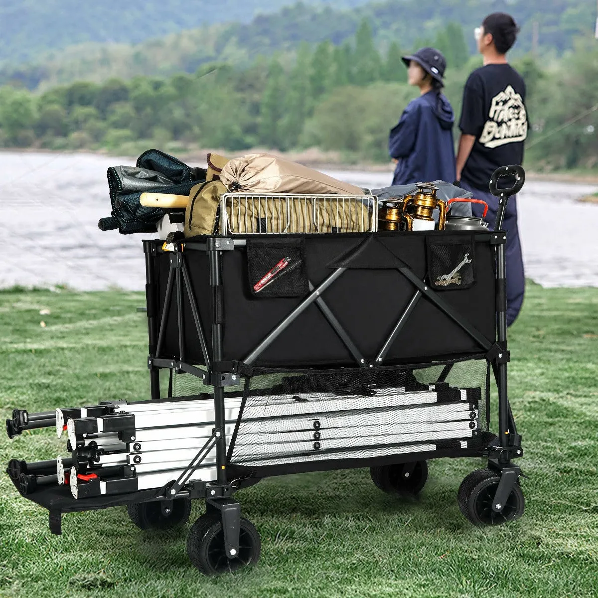 Large Collapsible Double Decker Wagon, 450lbs Heavy Duty