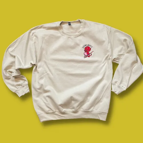 Lovesick Hot Stuff Devil Embroidered Crewneck Sweatshirt