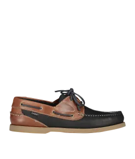 Lymington Boat Shoe - Navy/Brown