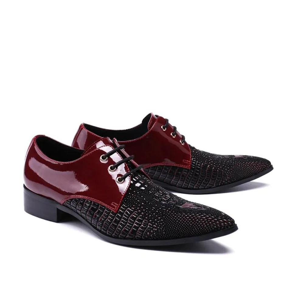 Men Lace Up 3CM Heel Oxford Shoes