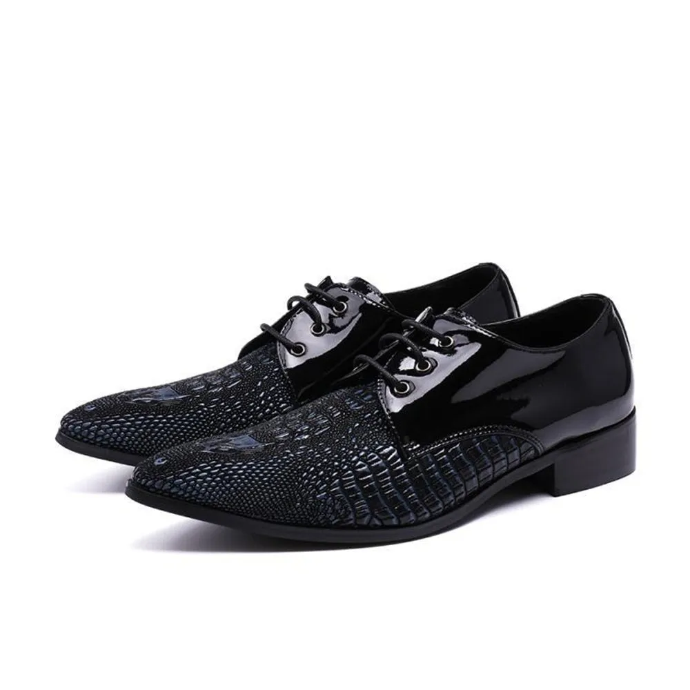 Men Lace Up 3CM Heel Oxford Shoes