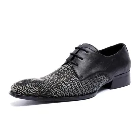 Men Round Toe Lace Up Oxford Shoes