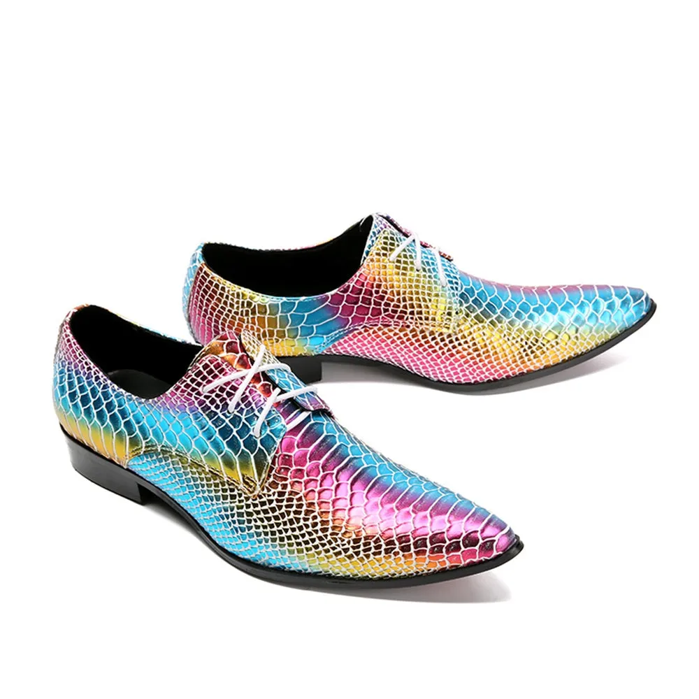 Mens Lace Up Printed Oxford Shoes