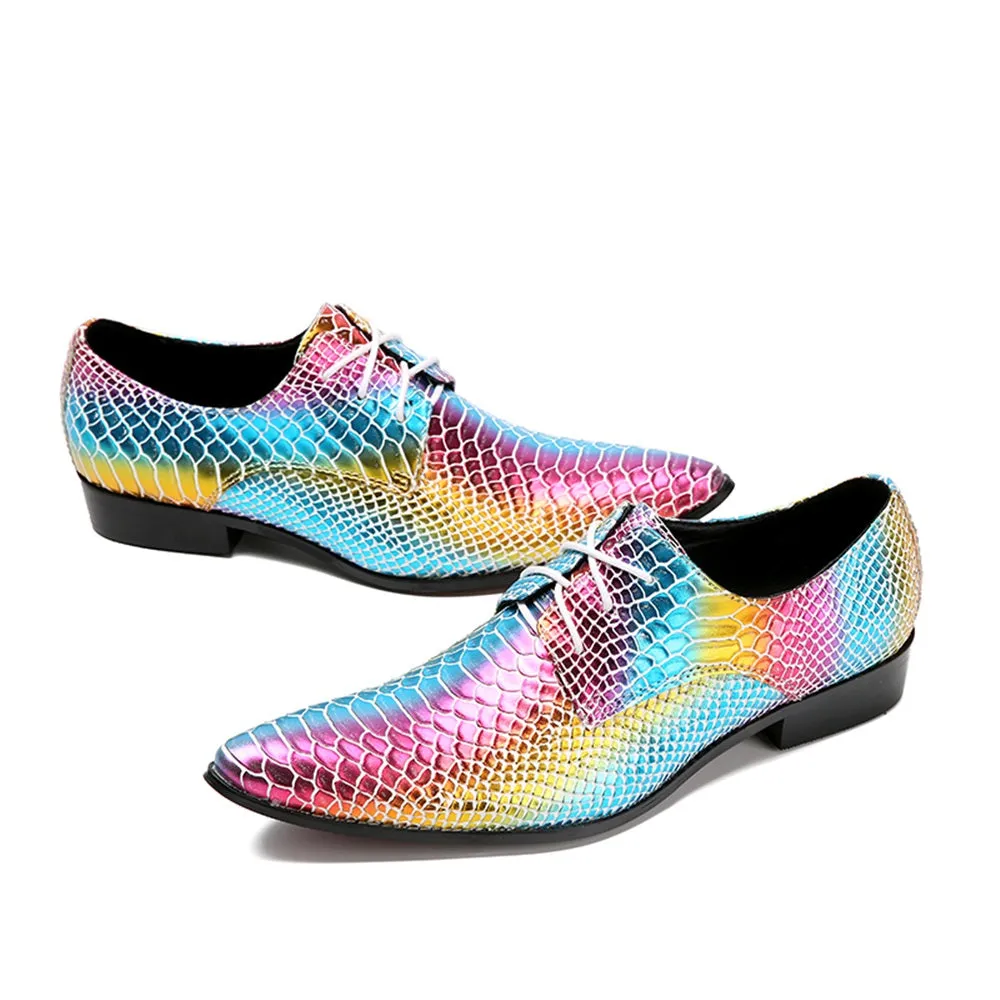 Mens Lace Up Printed Oxford Shoes