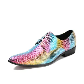 Mens Lace Up Printed Oxford Shoes