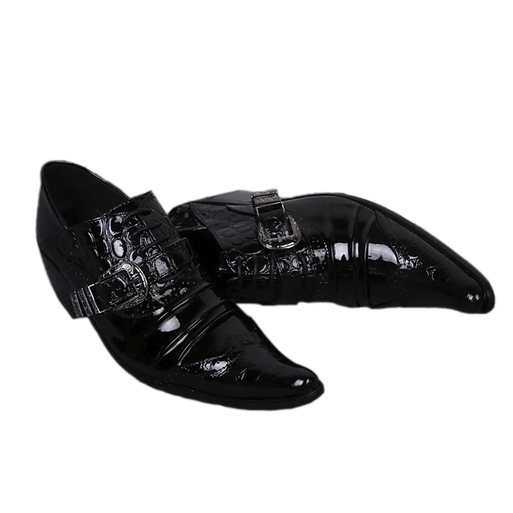 Mens Pointed Low Top Black Oxford Shoes