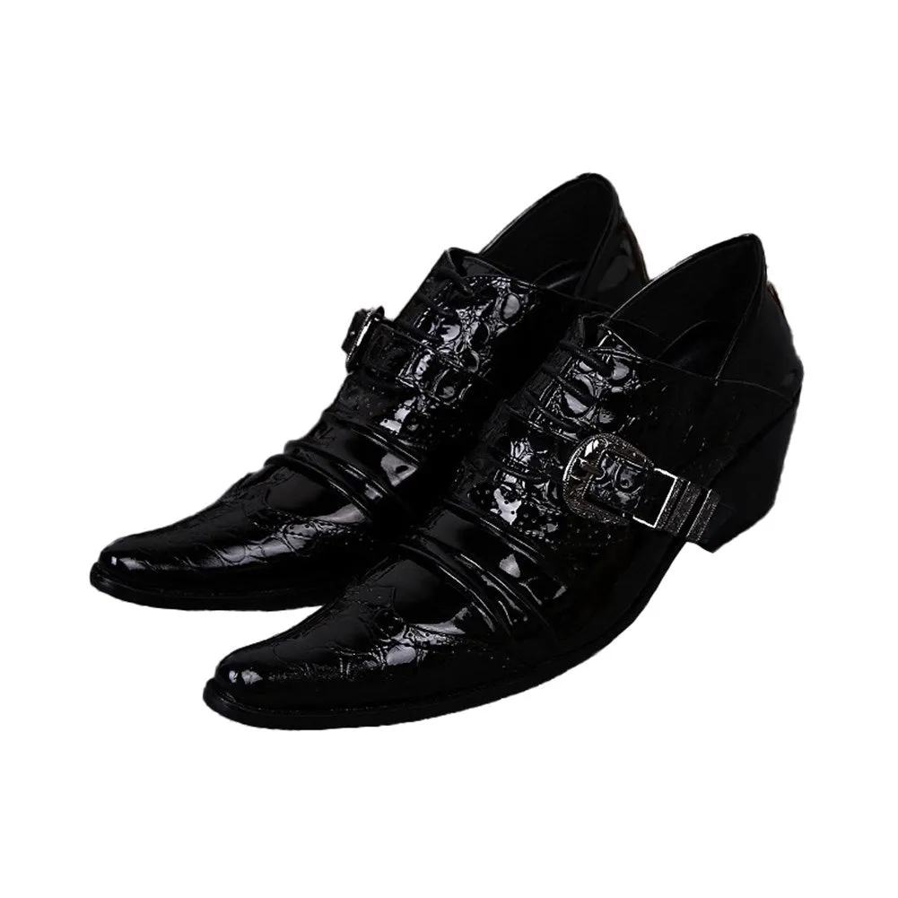 Mens Pointed Low Top Black Oxford Shoes