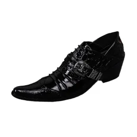 Mens Pointed Low Top Black Oxford Shoes