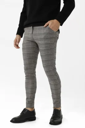 Mens Stretch Skinny Grid Pant