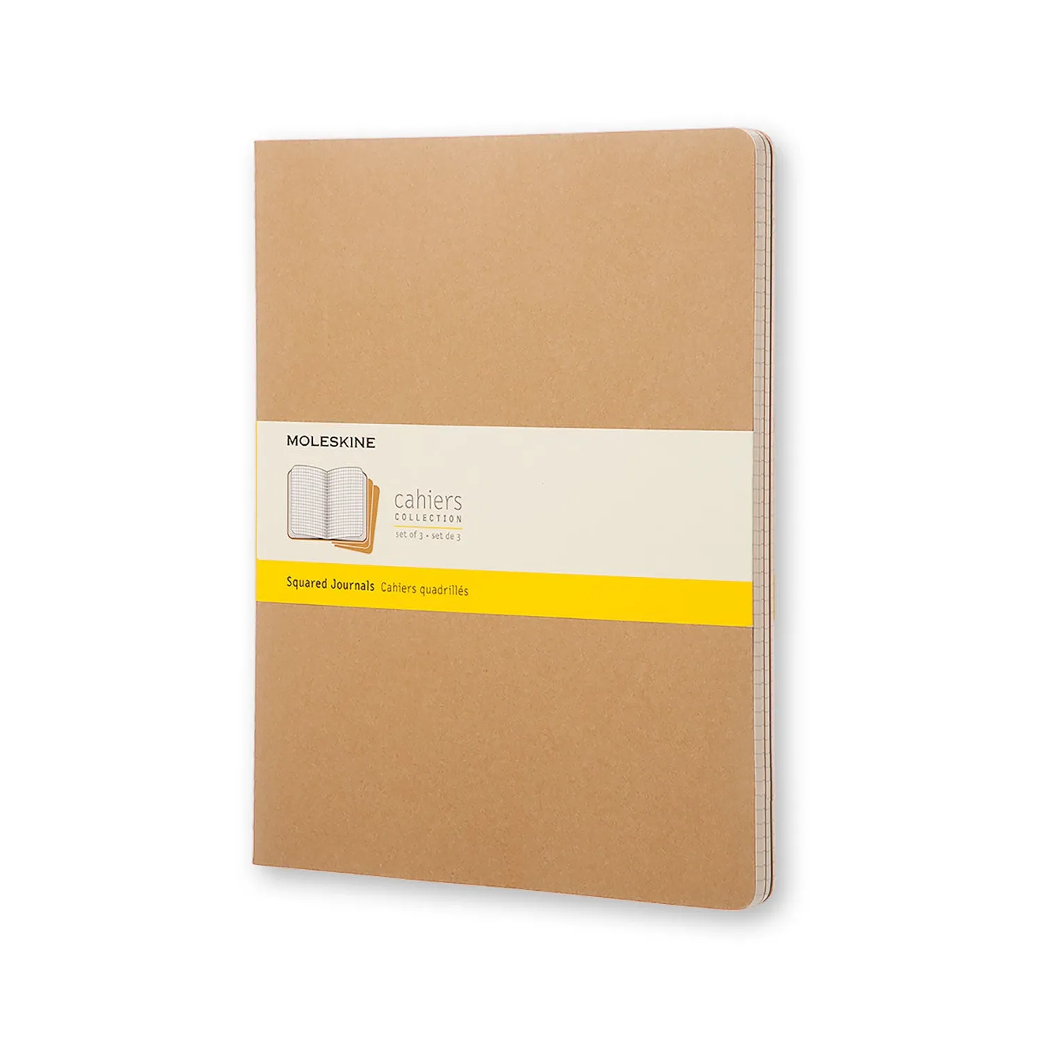 Moleskine Cahier Book - Set of 3, XXLarge, Kraft Brown Cover, 8 1/2" x 11" (Various Styles)