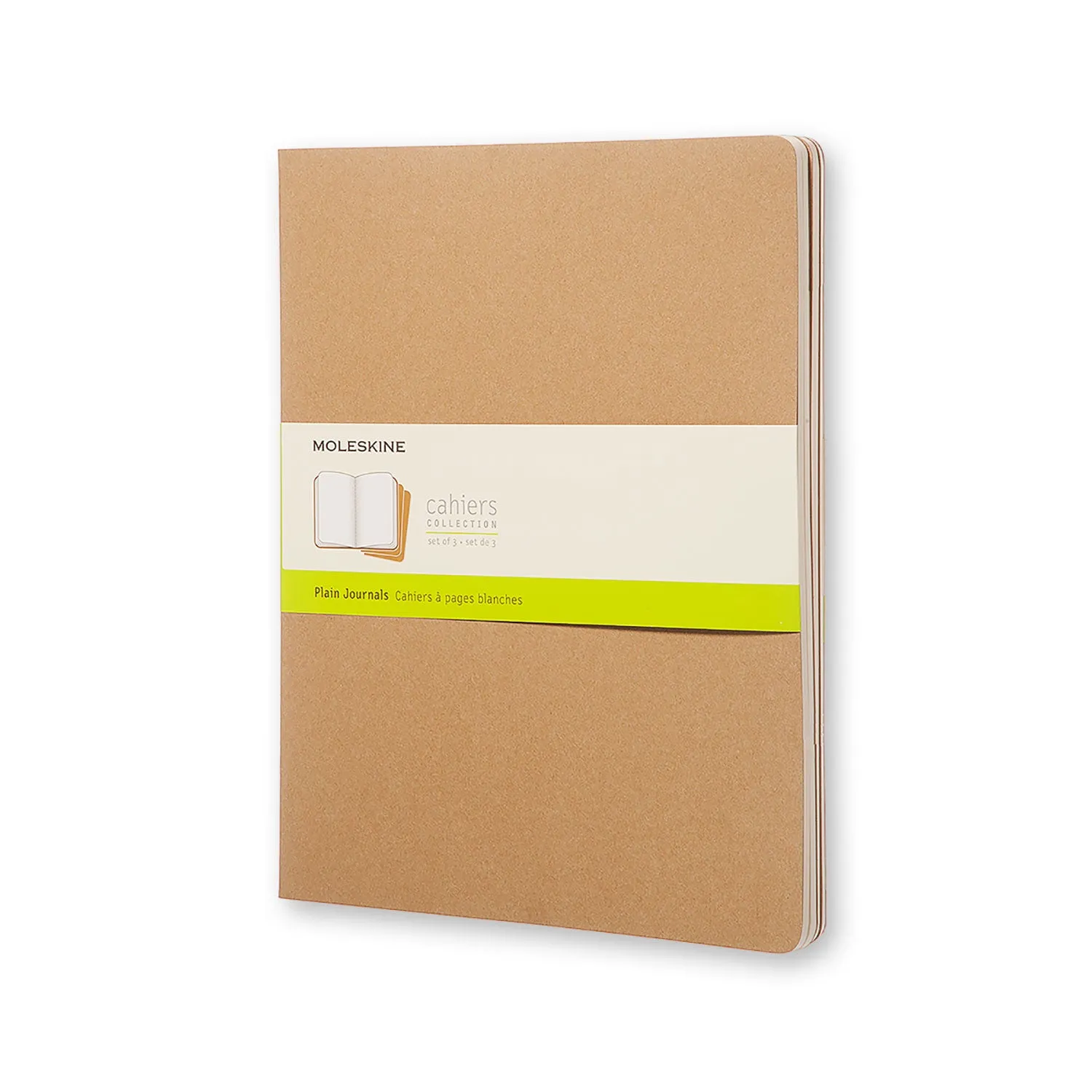 Moleskine Cahier Book - Set of 3, XXLarge, Kraft Brown Cover, 8 1/2" x 11" (Various Styles)