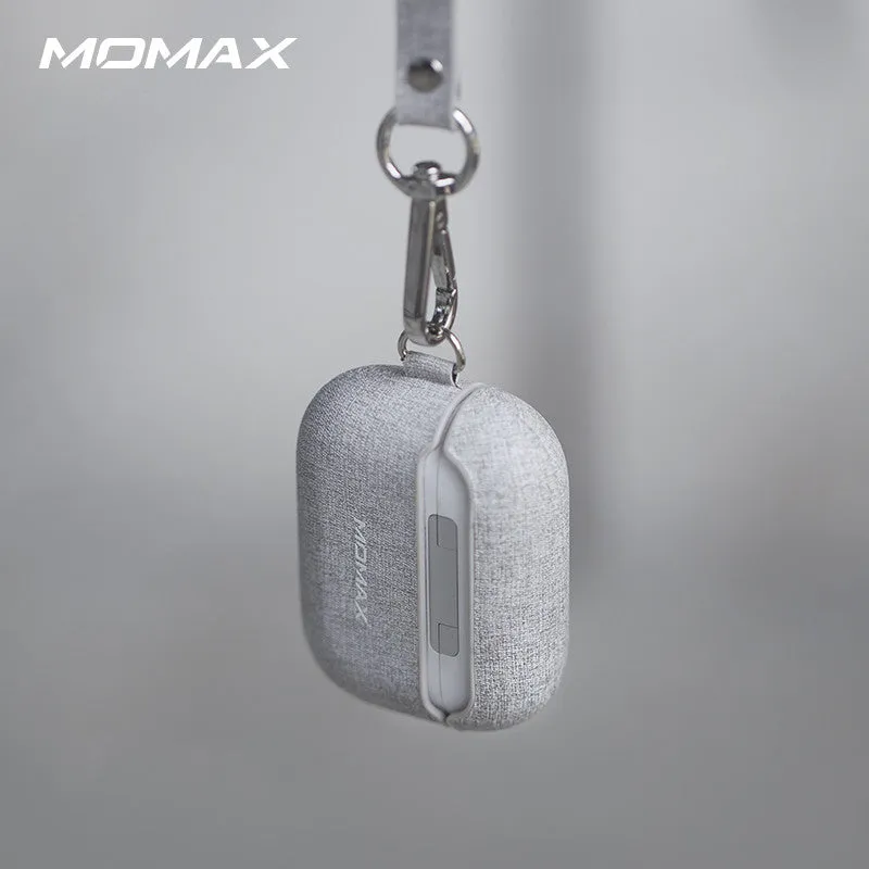 MOMAX Oxford Apple AirPods 3 / AirPods Pro Leather Case Cover with Metal Hook Lanyard