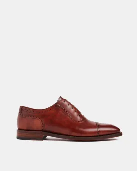 Museum Cognac Brogue Oxford Dress Shoe