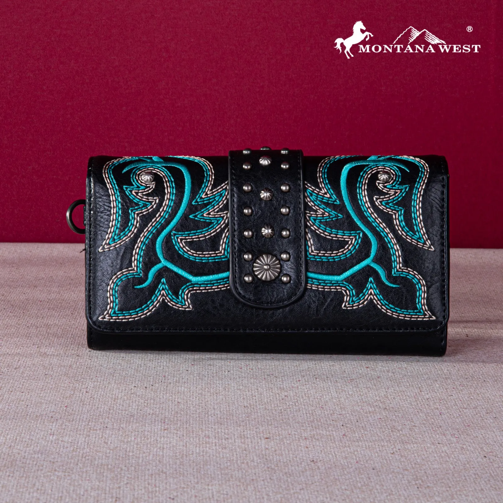 MW1247-W018  Montana West Embroidered Collection Wallet