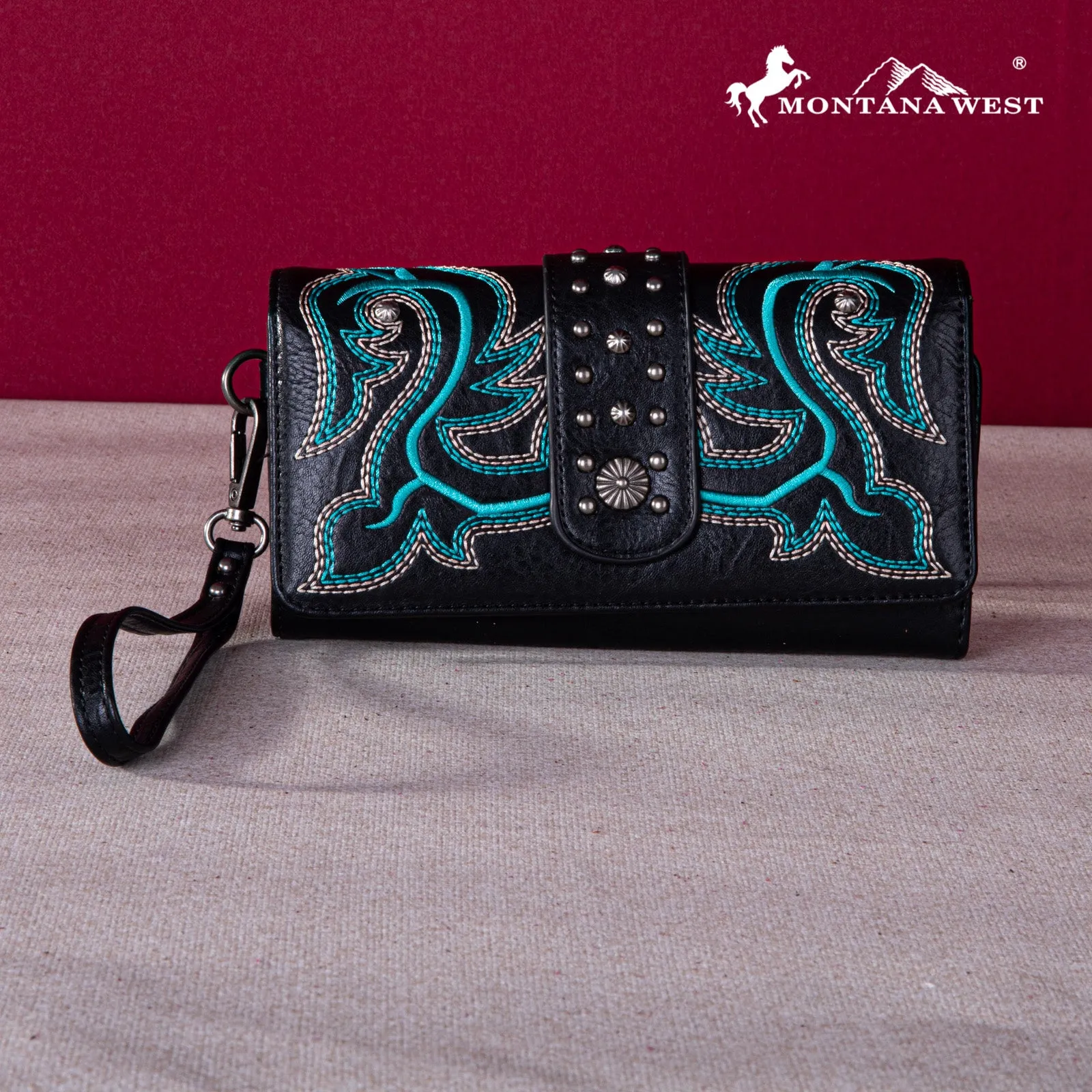 MW1247-W018  Montana West Embroidered Collection Wallet