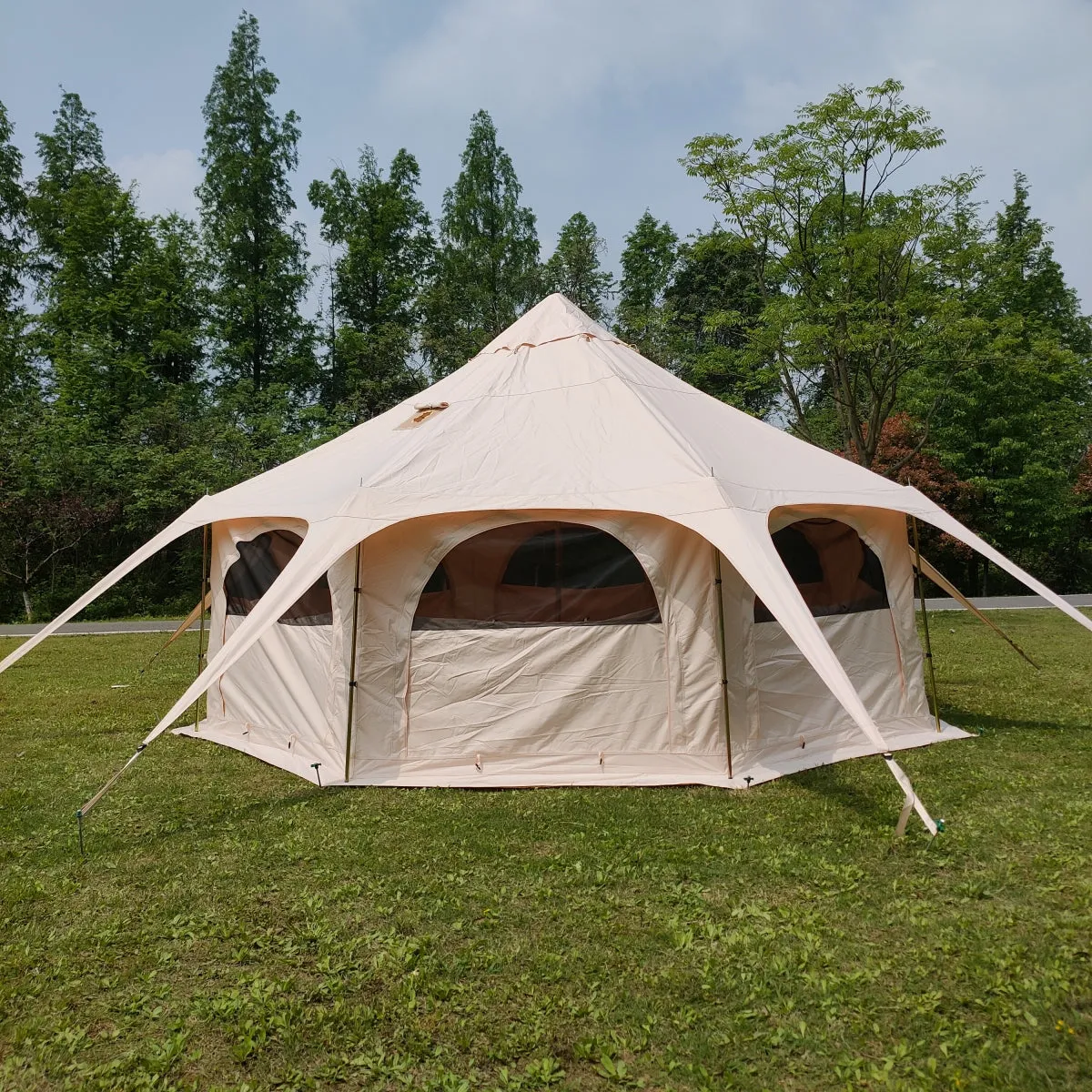 Outdoor Camping Yurt Circus Tent Glamping Oxford Cloth Octagonal Pavilion