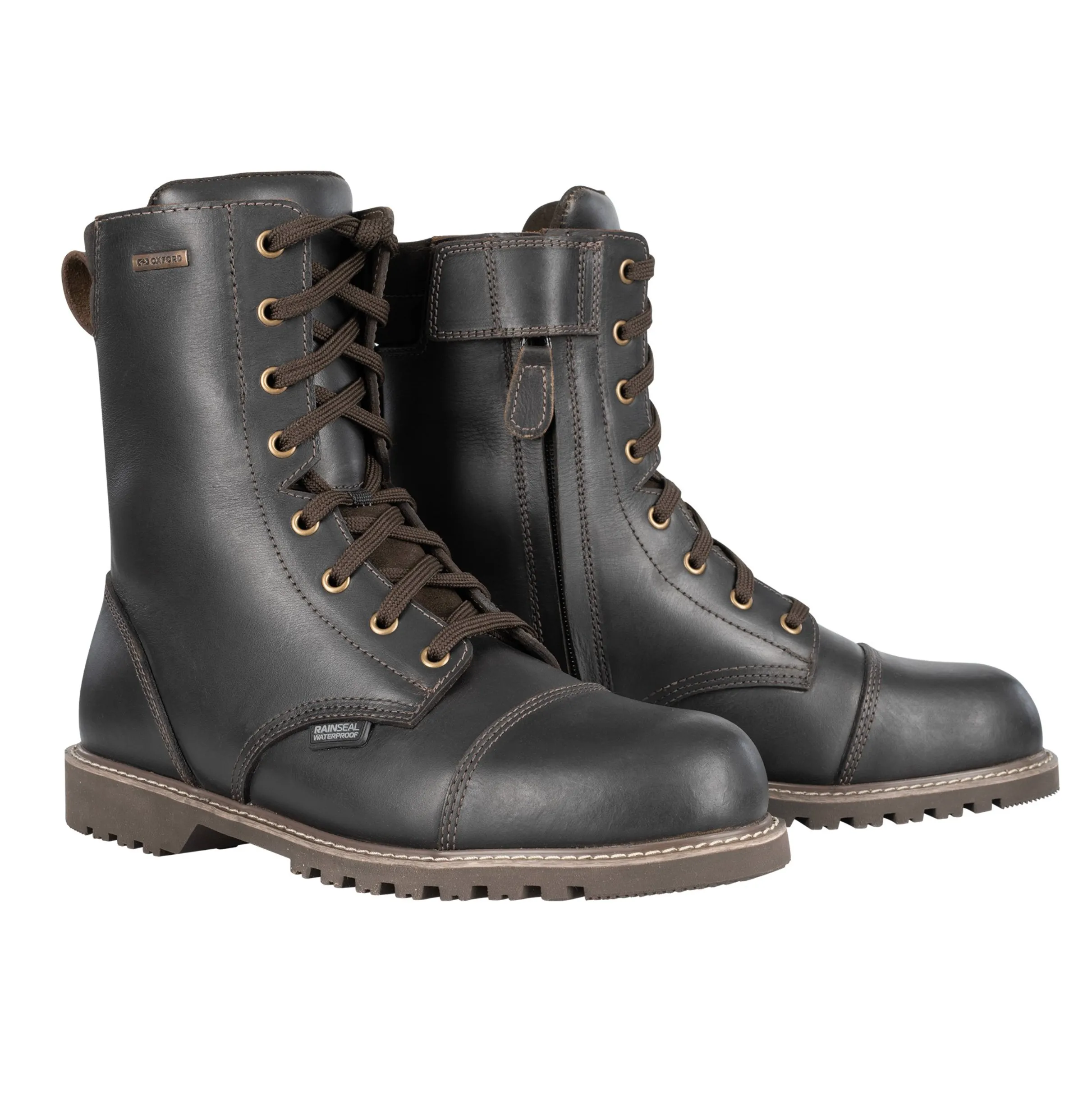 Oxford MERTON Waterproof Dark Brown Biker Boots