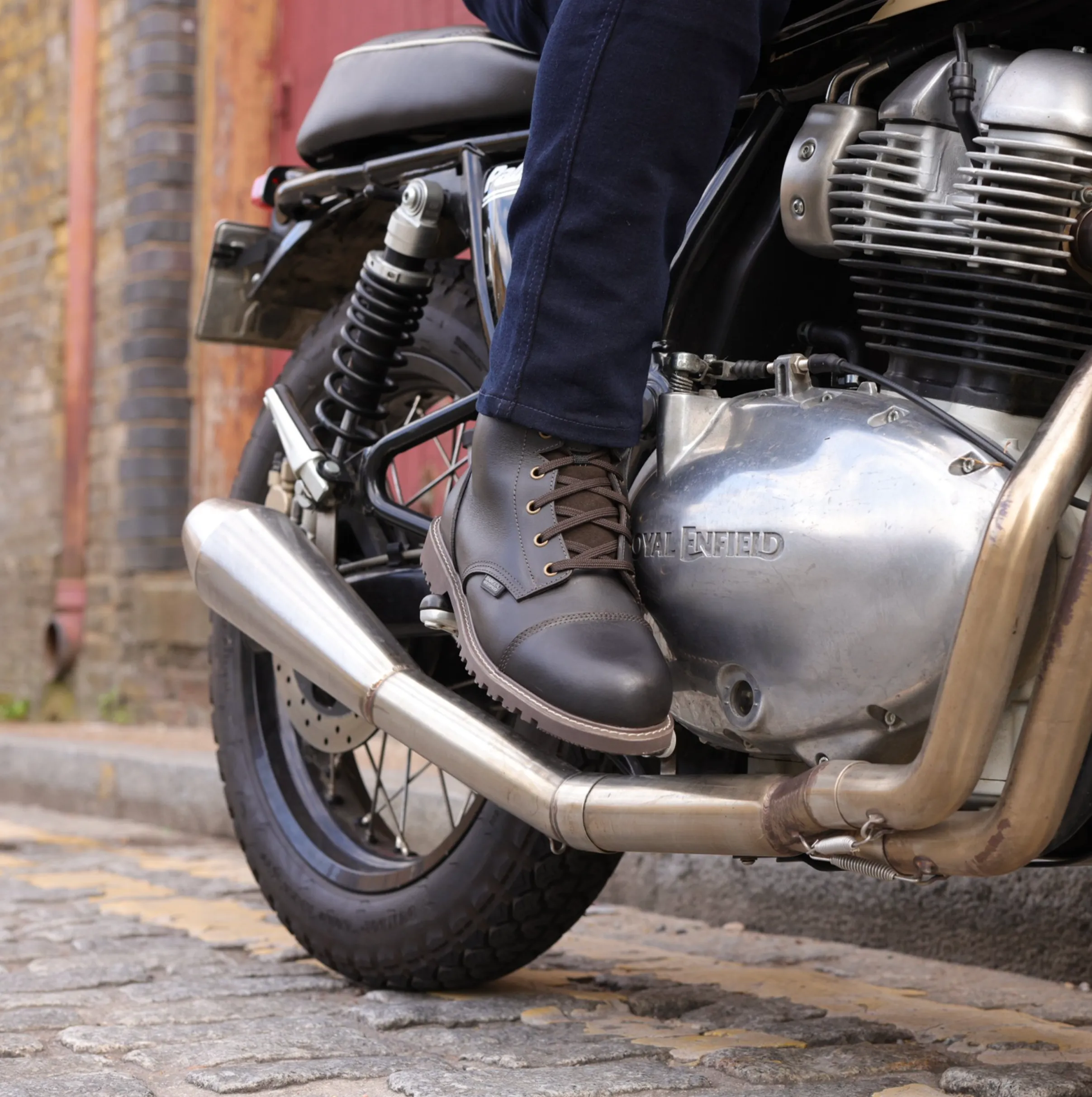 Oxford MERTON Waterproof Dark Brown Biker Boots