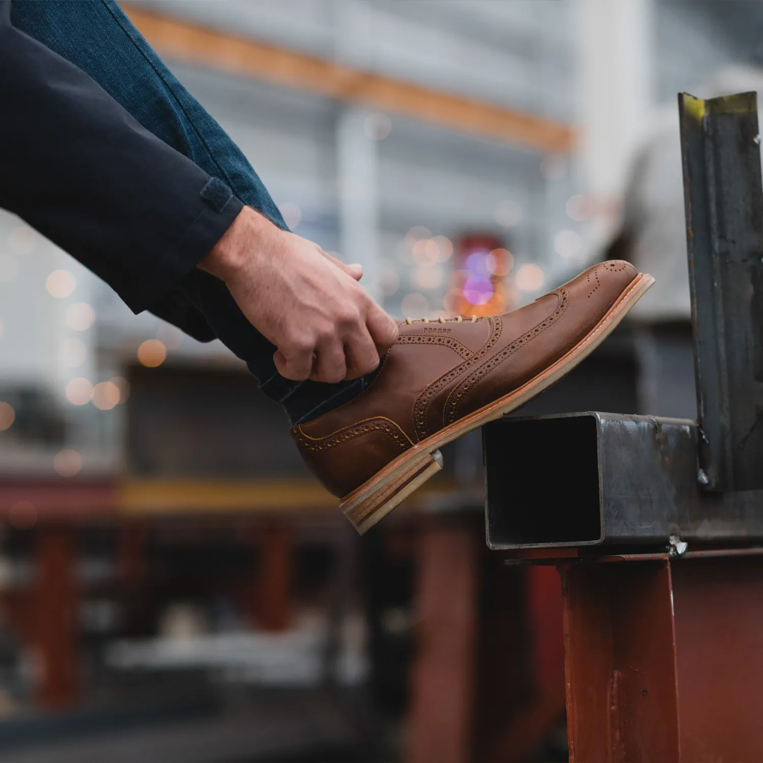 OXFORD STEEL TOE SHOE PILOT AMBER