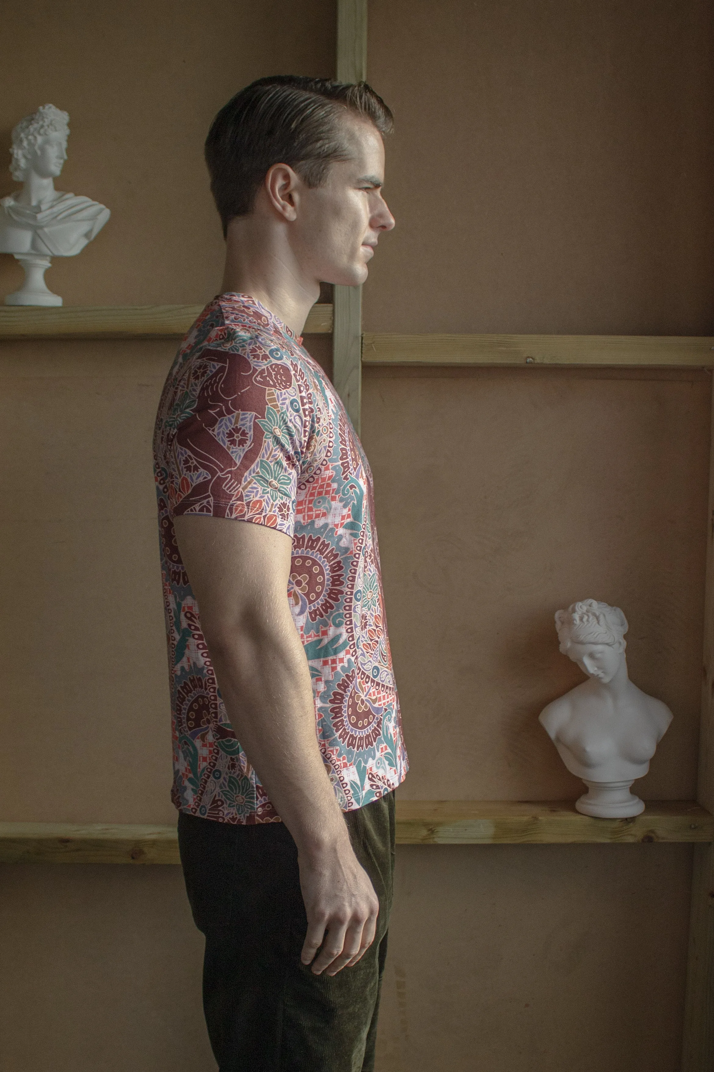 Paisley Gods – Burnt Umber, Orange and Jade T-shirt