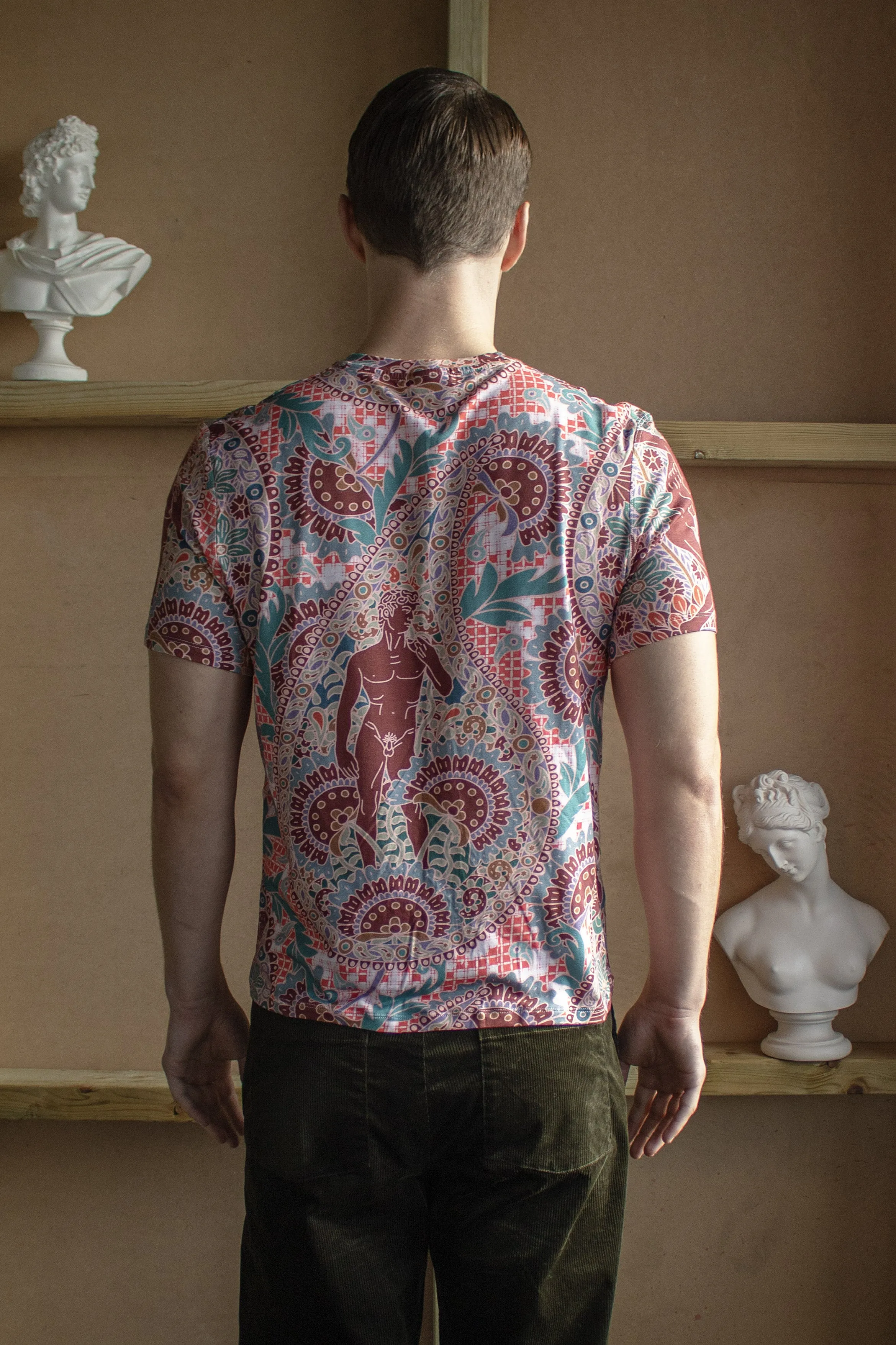 Paisley Gods – Burnt Umber, Orange and Jade T-shirt