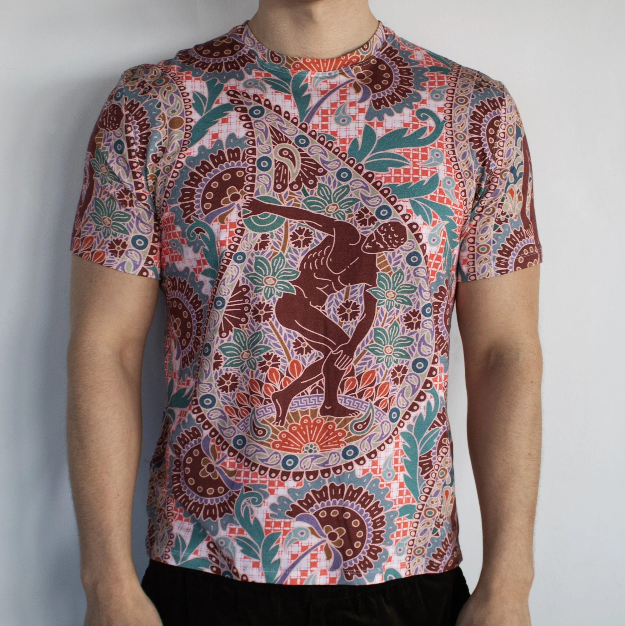 Paisley Gods – Burnt Umber, Orange and Jade T-shirt