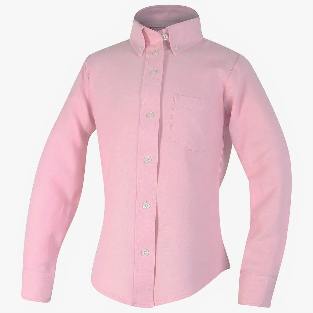 Pink Husky Oxford Blouse-Round Hem