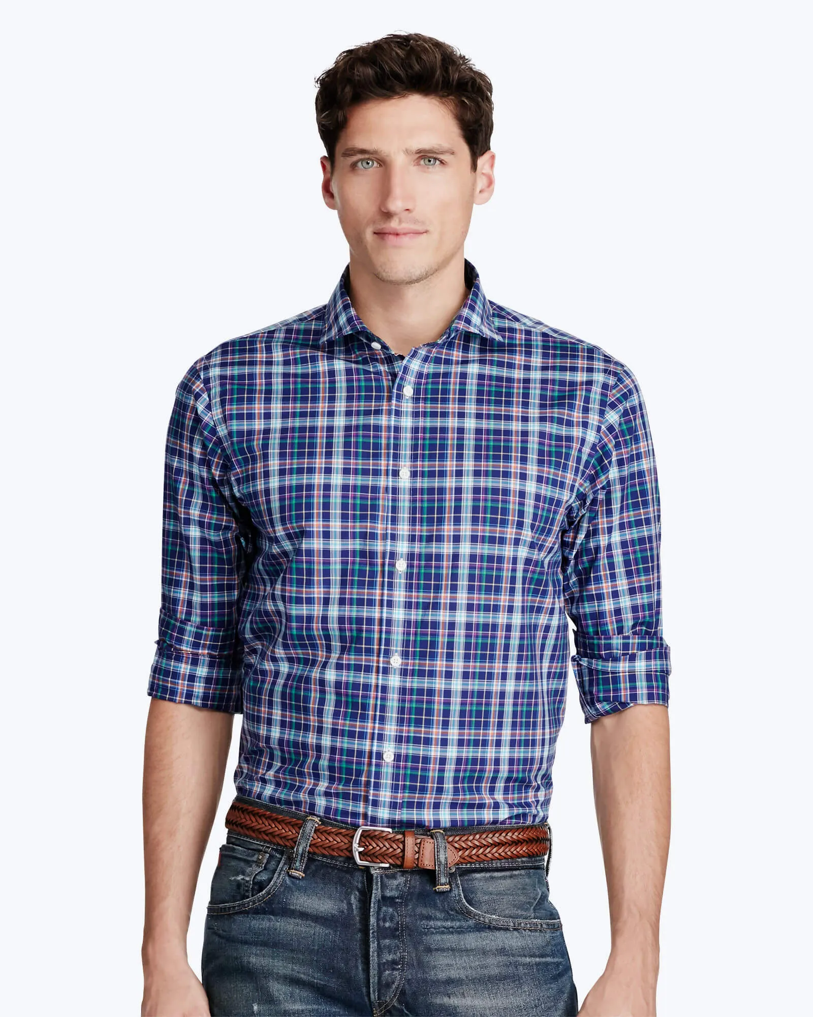 Plaid Cotton Oxford Shirt