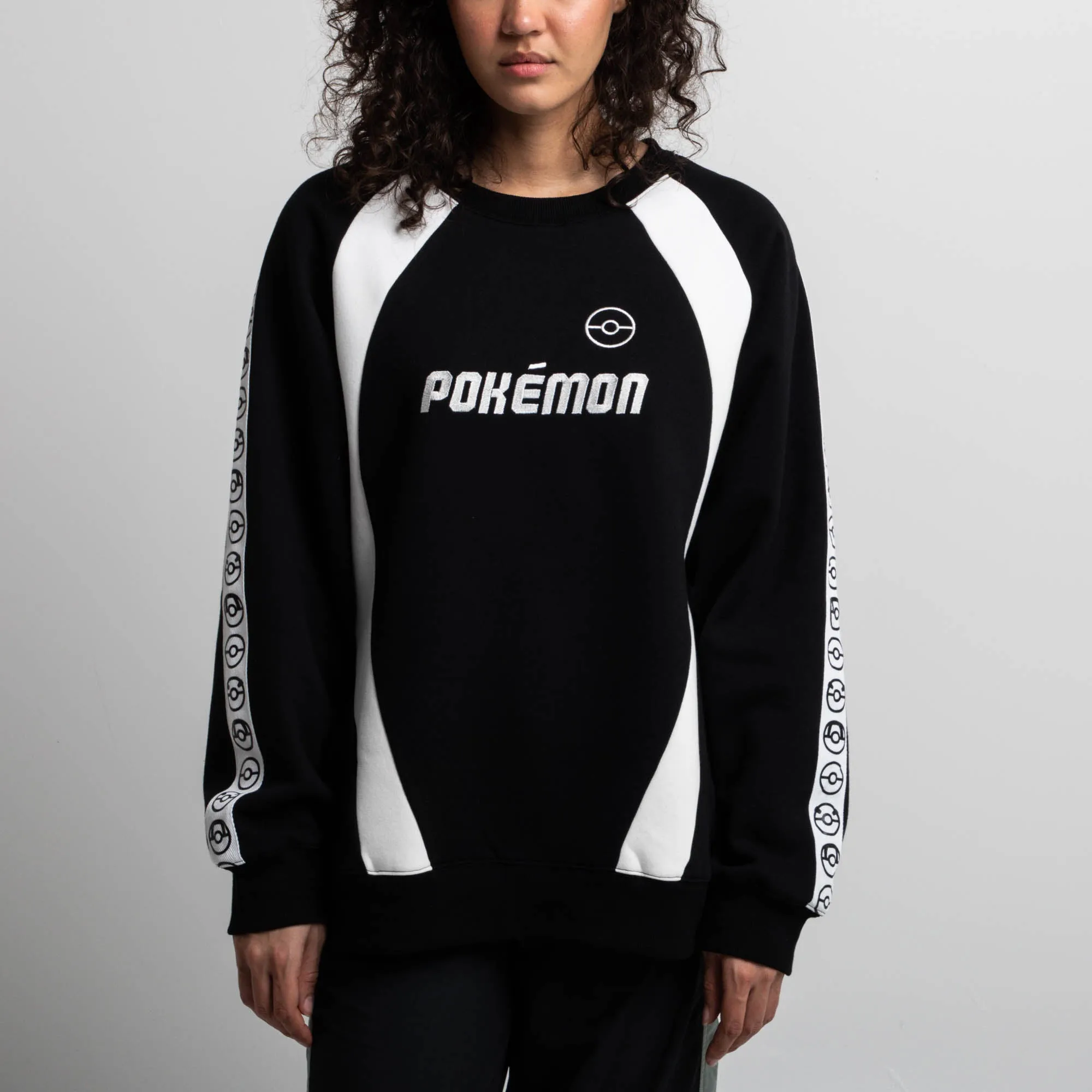 Poké Ball & Logo Black Crew Neck Black Sweater