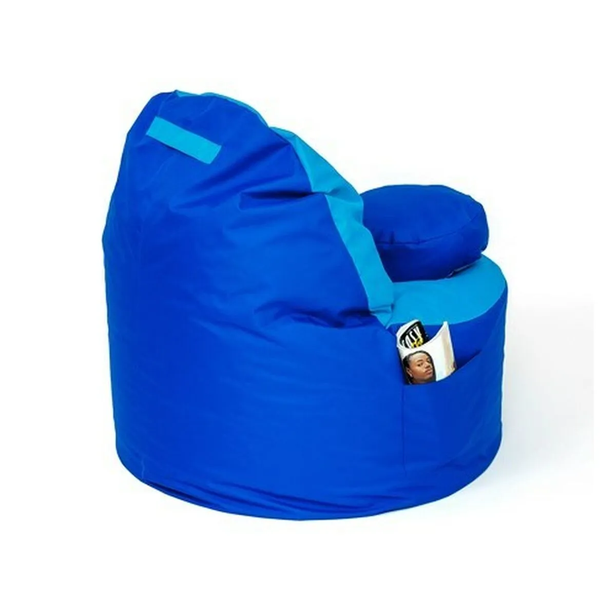 Pouffe GO GIFT Blue Oxford tejido antidesgarros 120 x 80 x 80 cm