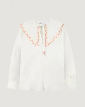 "Amour Toujours" patenne seersucker blouse