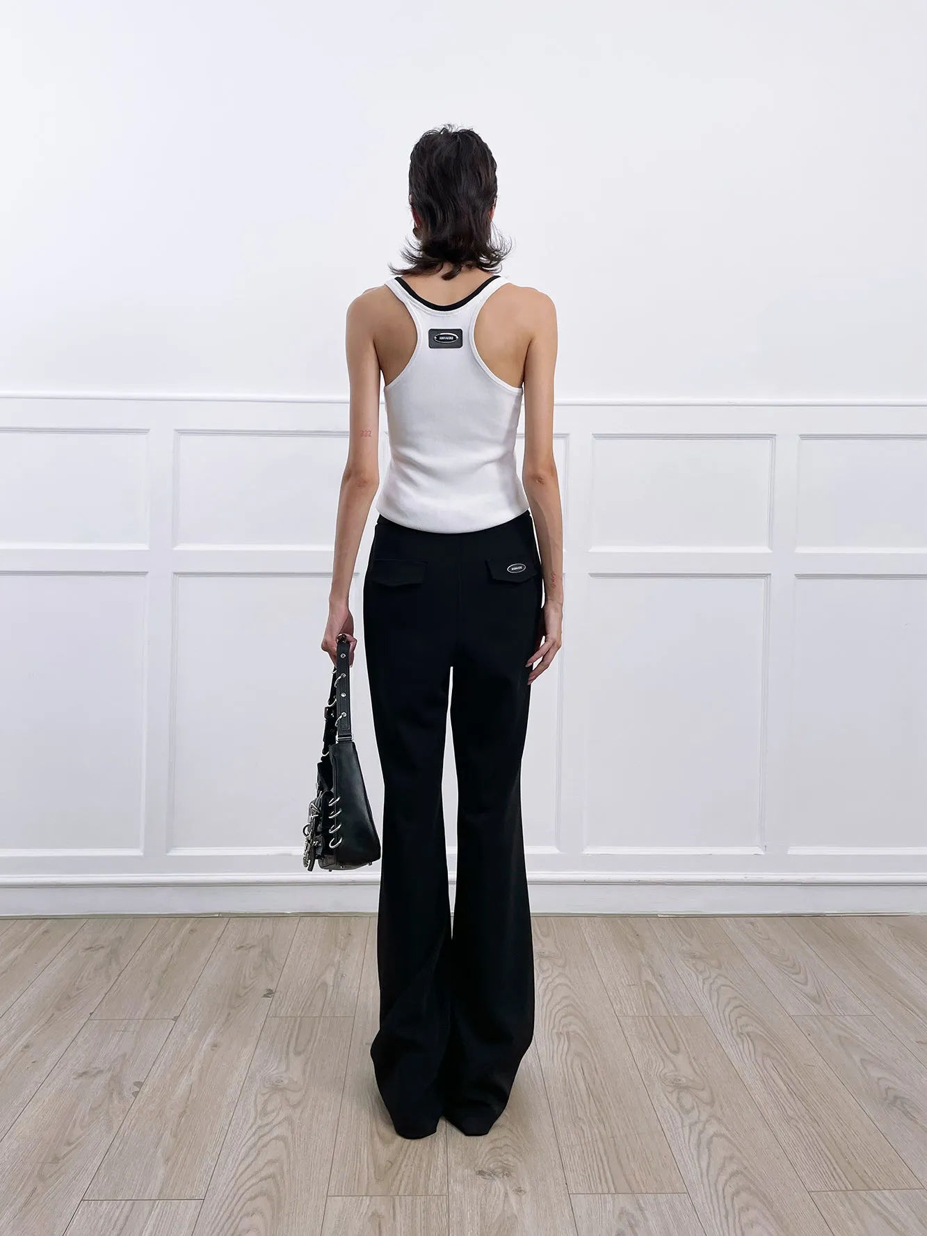 Rib Knit Contrast Tank Top