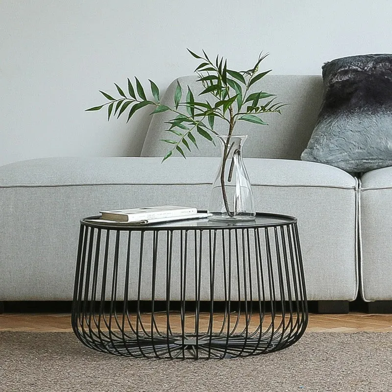 Round Metal Frame Coffee Table