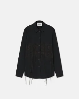 Sahar - Sale Embroidered Poplin Shirt - Off - Off Black