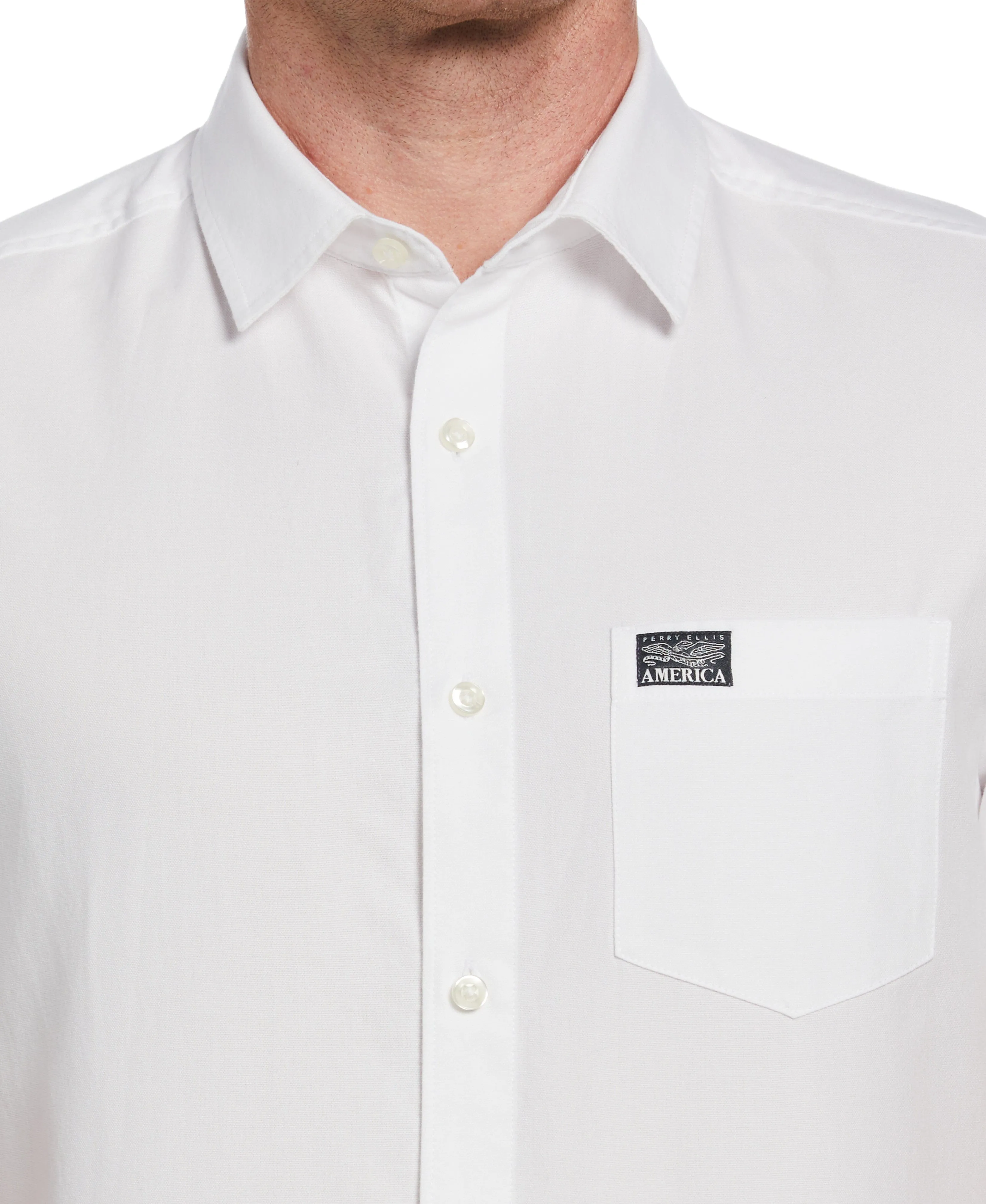 Short Sleeve Solid Oxford Shirt