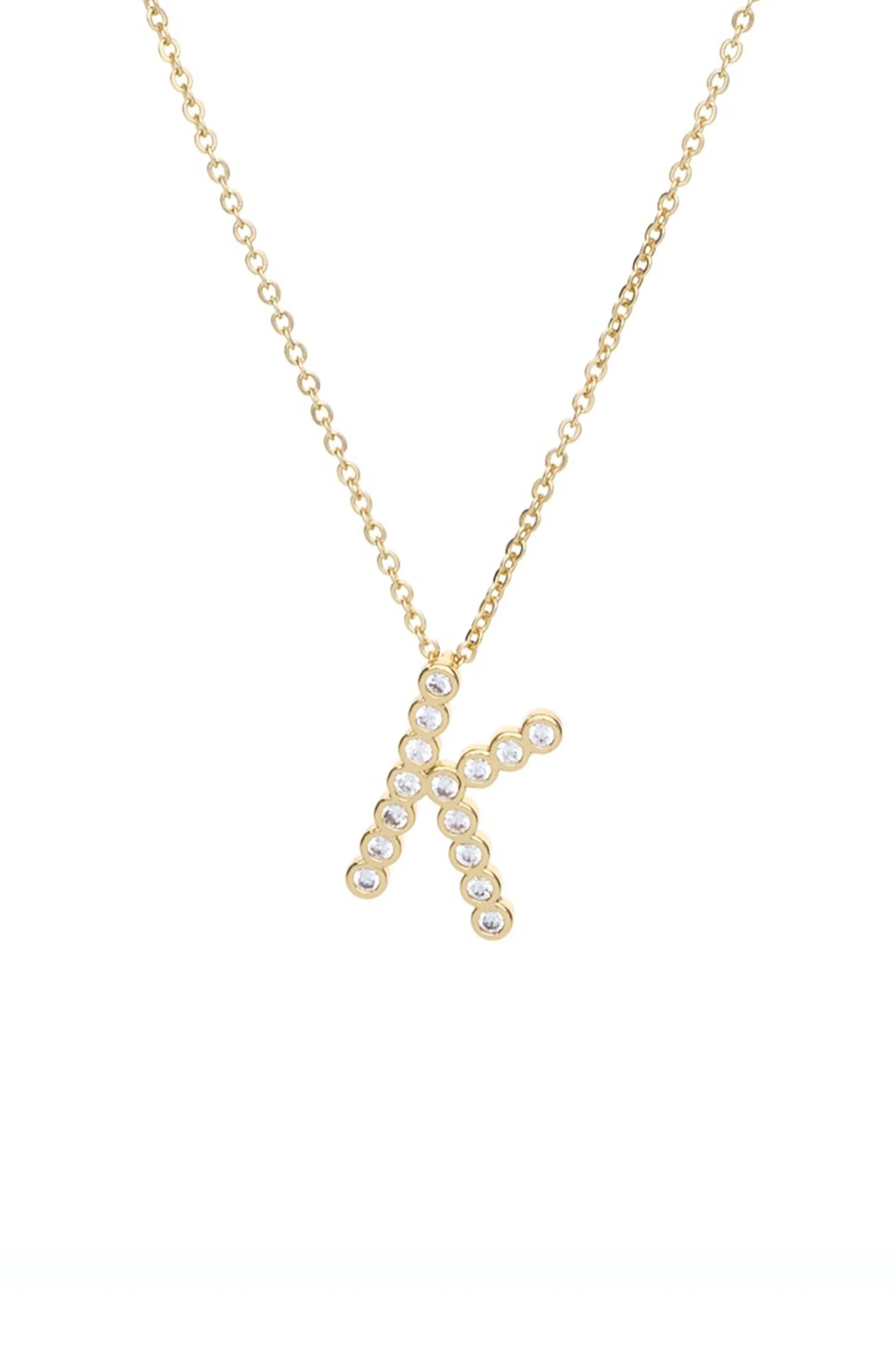 Simple Crystal Initial Necklace